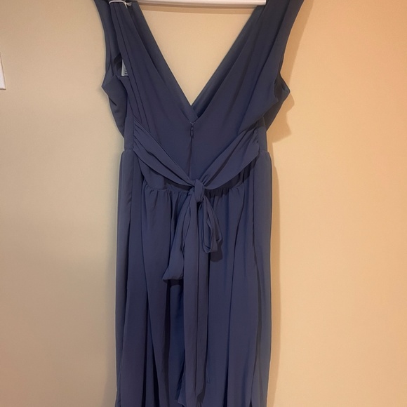 NWT Long Blue Chiffon Dress - Picture 3 of 4